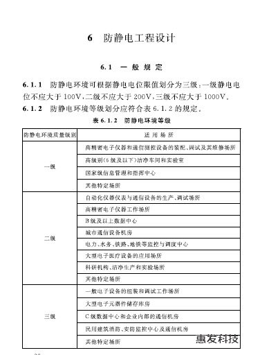 防静电环境等级划分