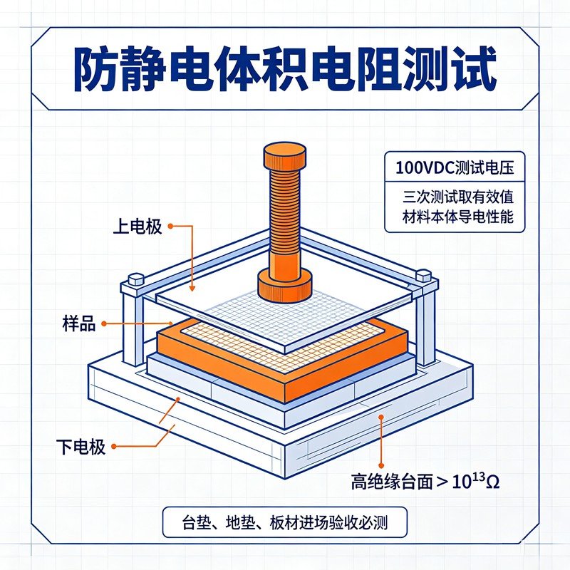 防静电体积电阻标准测试原理示意图