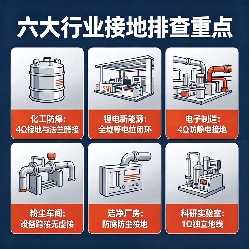 安监六大工贸行业接地排查标准一览表
