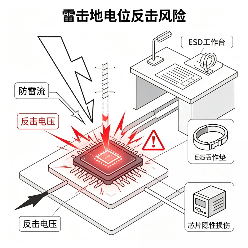 雷击地电位反击风险