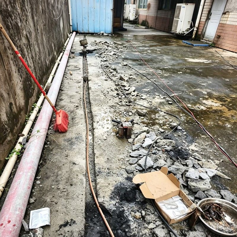 接地沟槽敷设铜绞线现场