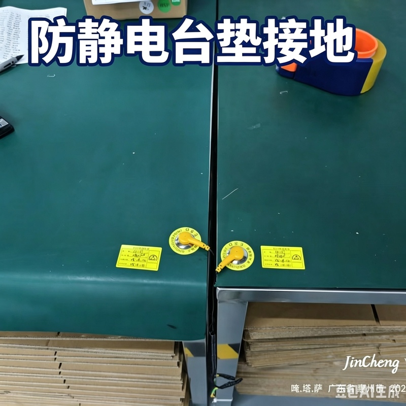 产线工作台ESD接地扣现场安装实景