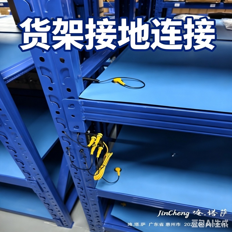 仓储货架ESD接地点位施工实拍