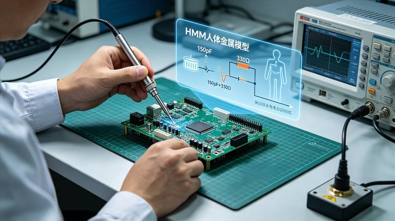 HMM人体金属模型ESD防护示意图