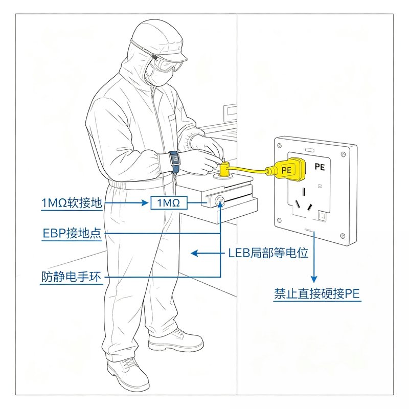 EPA工位人员防静电示意图