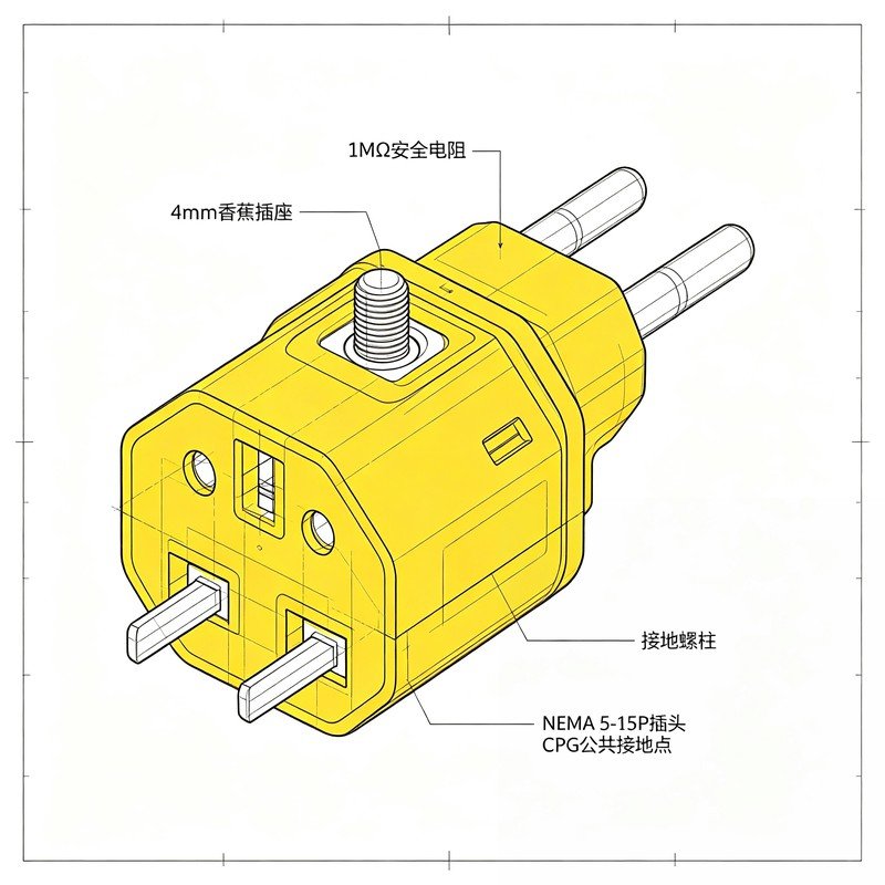 防静电辅助接地插头产品结构