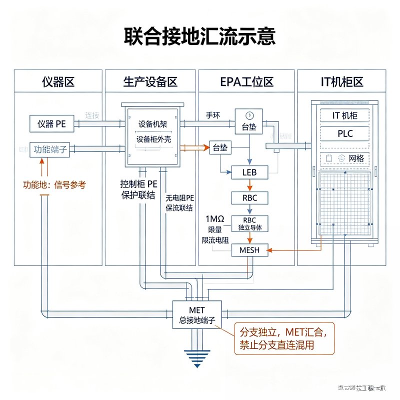 联合接地汇流示意