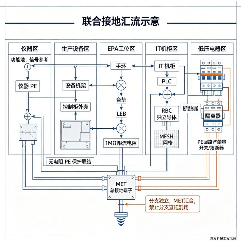 联合接地汇流示意图