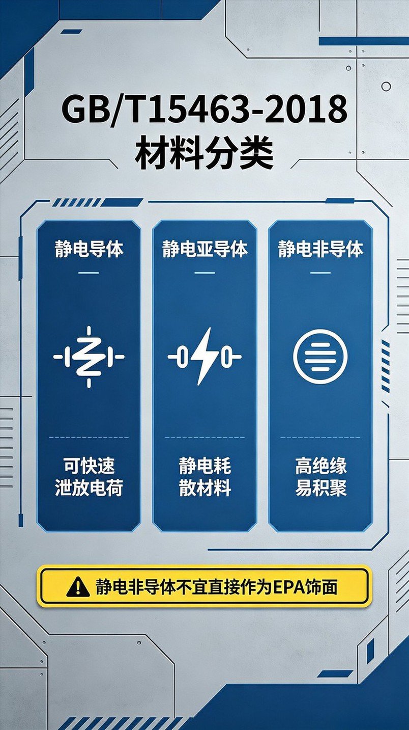 GB/T15463‑2018材料术语章节引用卡片，导体亚导体非导体条款摘录