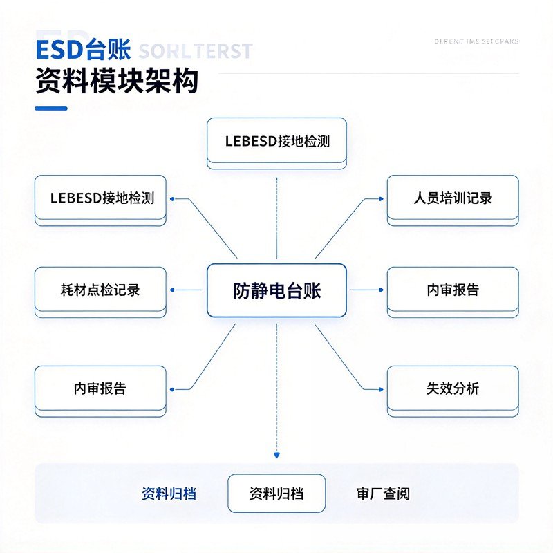 ESD 台账资料模块架构蓝图示意图