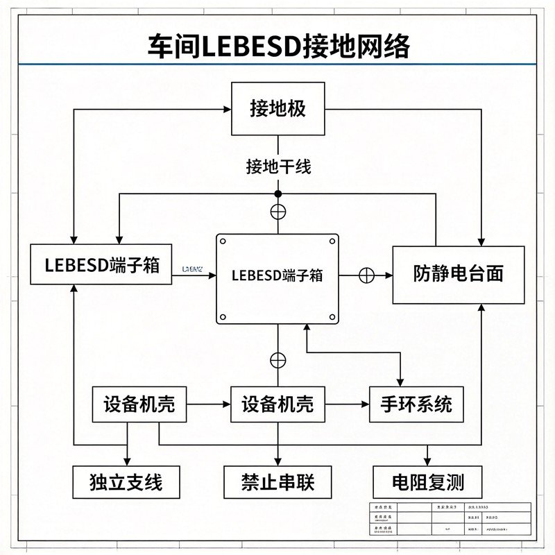 车间整体 LEBESD 接地网络总蓝图示意图
