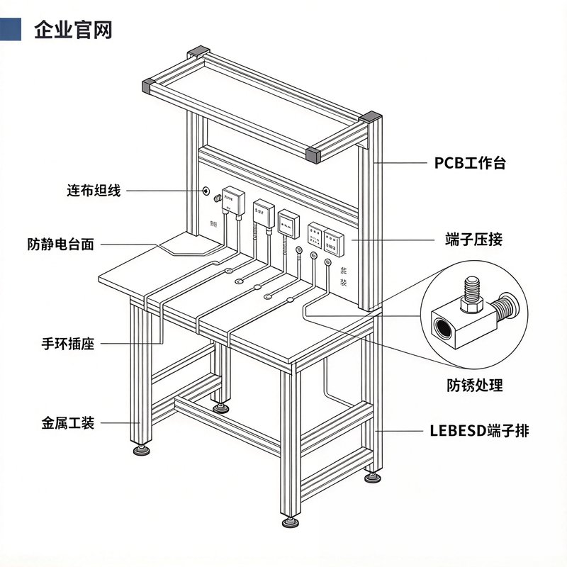 清远汽车电子车间EPA分区示意图，展示高敏感EPA区、一般EPA区、缓冲区、LEB ESD接地和物料流向
