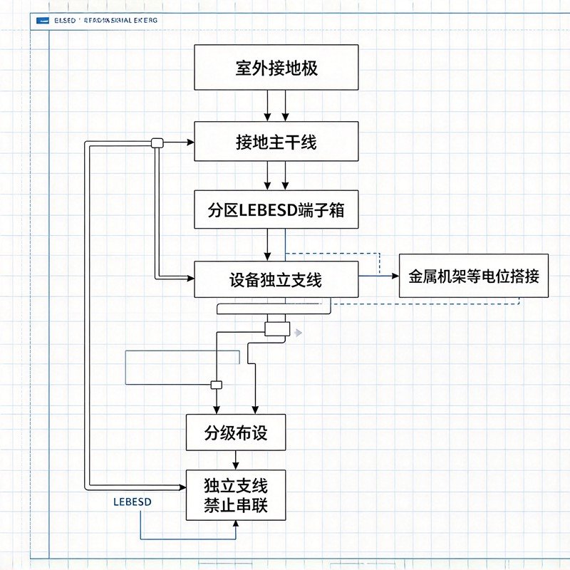 显示车间 LEBESD 分级接地网络蓝图示意图