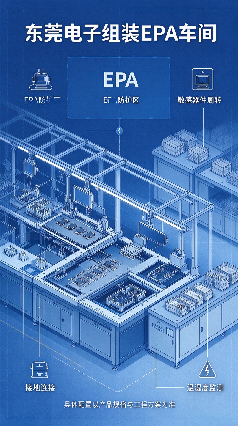 东莞SMT车间IPC体系ESD防护EPA区域蓝图示意图
