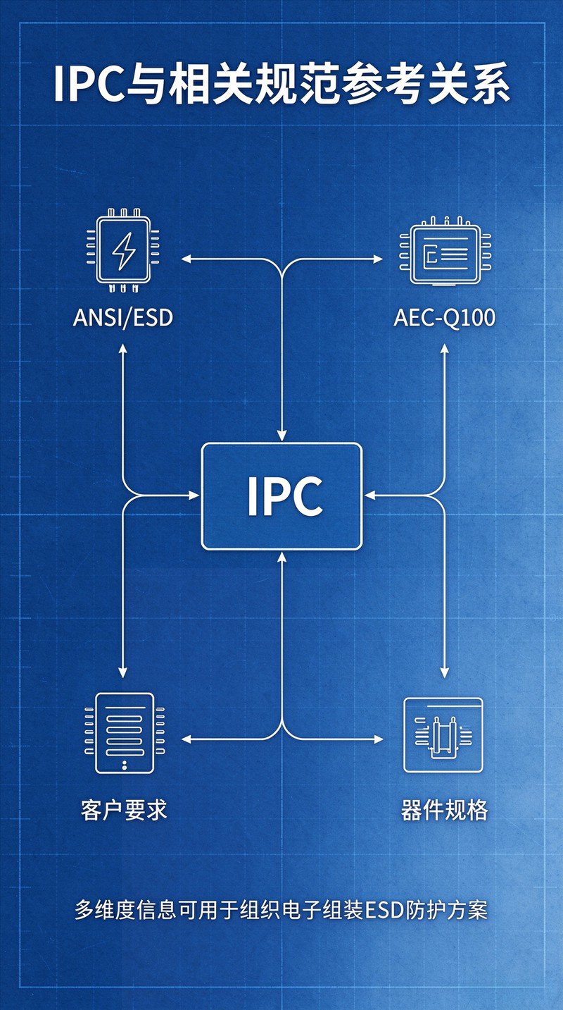 IPC与ESD防护标准体系关联框图工程蓝图