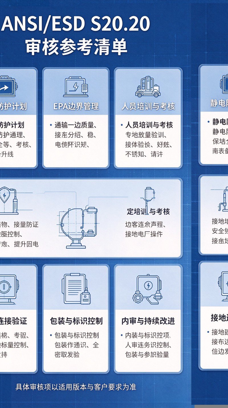 人员管控、设备接地、环境管控、物料管控