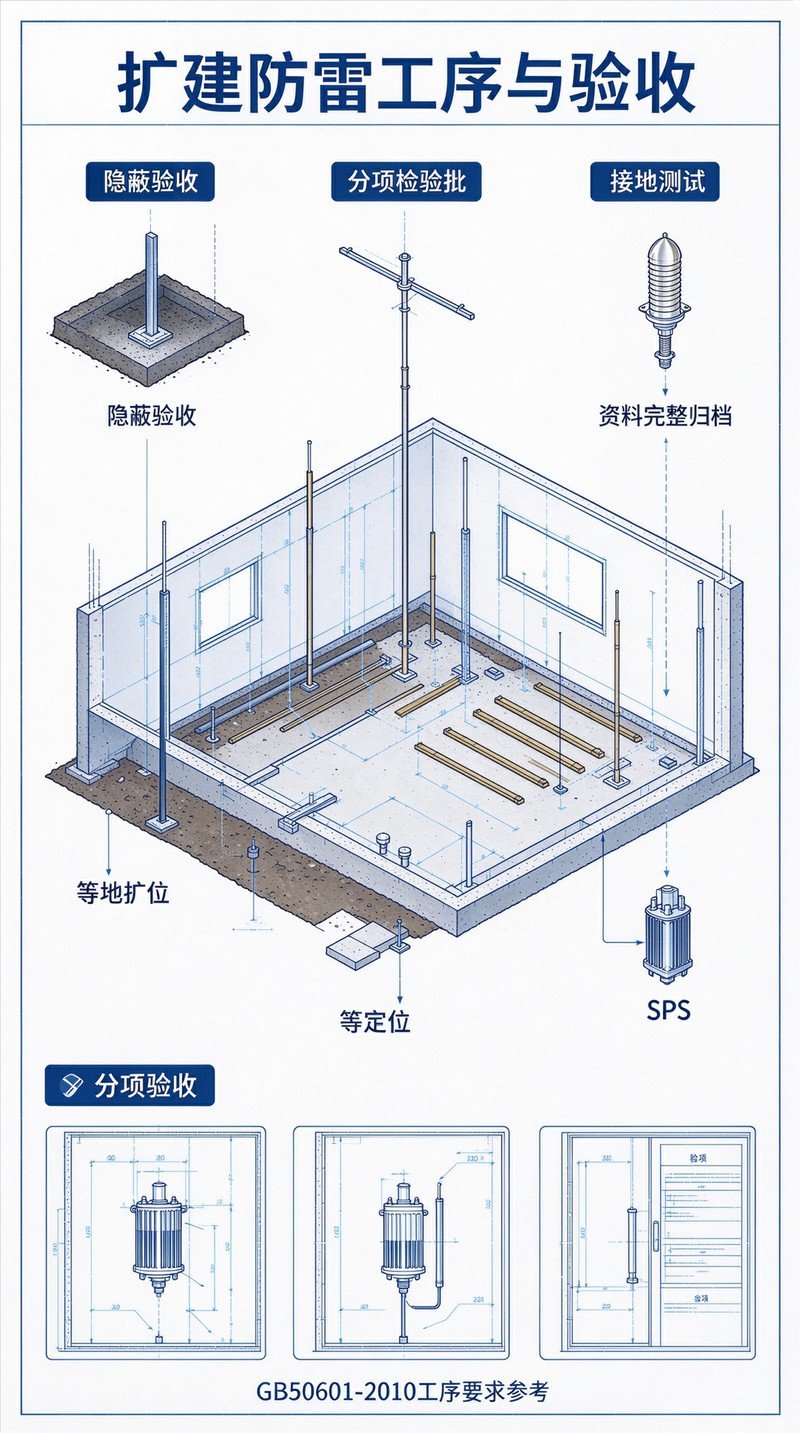 防雷工程施工工序及隐蔽验收流程图